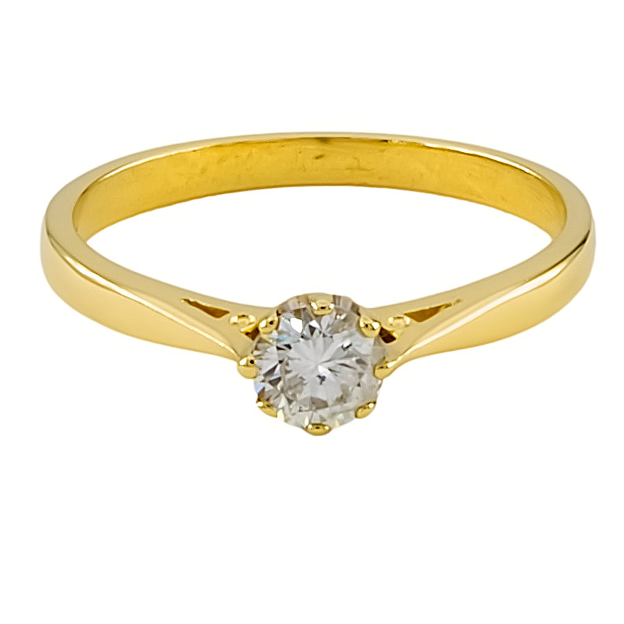 18ct gold diamond 0.33cts solitaire Ring size N